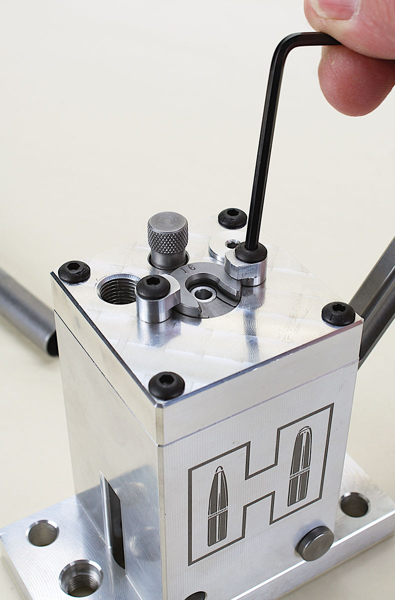 Once set up for left- or right-hand operation, the only tool needed is an Allen wrench to change shell holders and adjust primer seating depth.